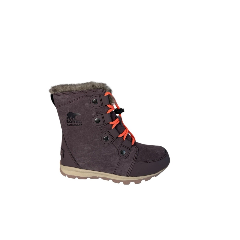Sorel Whitney Purple Suede Leather Faux FurWaterproof Boots Girls Sz 1Y No Box